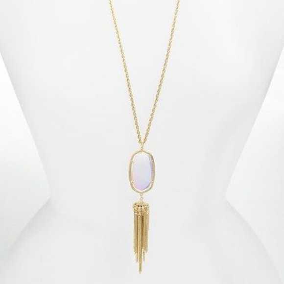 Kendra Scott Rayne Gold Long Pendant Necklace in Cats's Eye - Picture 2 of 9
